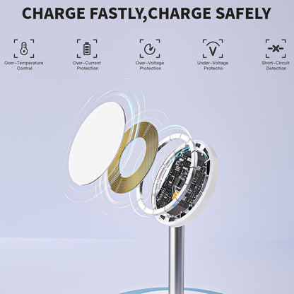 Magnetic Wireless Mag Safe Charger iPhone Stand,Magnet Wireless iPhone Charger Stand 6FT Fast Mag-Safe Charging Station Pad for Apple iPhone 16 Pro Max/16/16 Plus/15 Pro Max/14/13/12,AirPods Pro 2/3/4