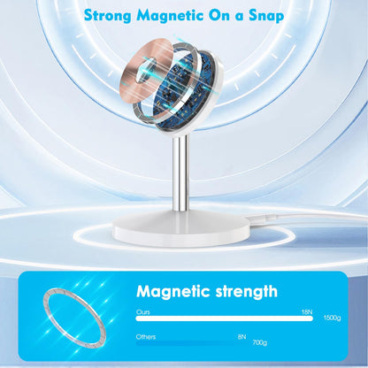 Magnetic Wireless Mag Safe Charger iPhone Stand,Magnet Wireless iPhone Charger Stand 6FT Fast Mag-Safe Charging Station Pad for Apple iPhone 16 Pro Max/16/16 Plus/15 Pro Max/14/13/12,AirPods Pro 2/3/4