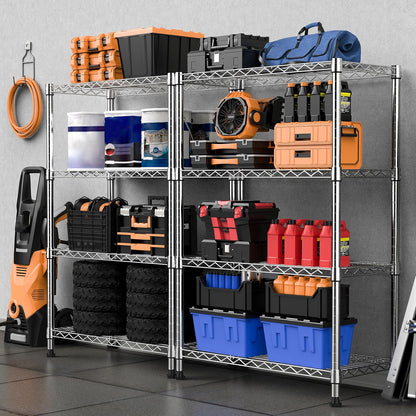 M MZG 450 lbs Steel Storage Shelving 3-Tier Utility Shelving Unit Steel Organizer Wire Rack for Home,Kitchen,Office (11.8" D x 17.7" W x 26.3" H) - Colors B