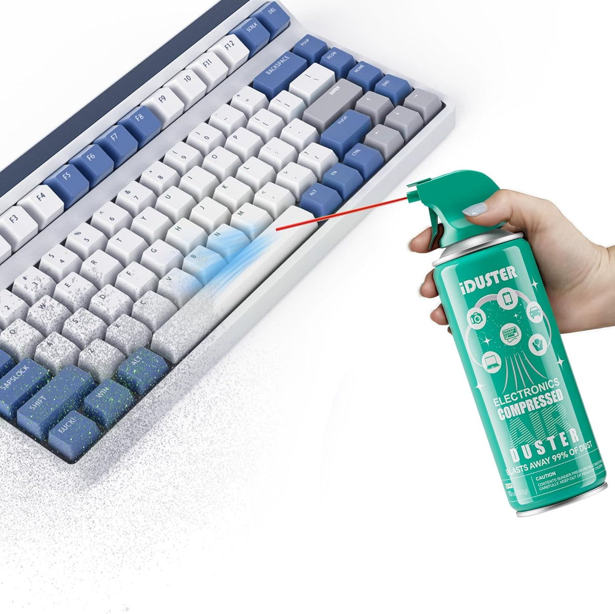 Compressed Air Duster Can for Electronics - 10oz Keyboard Cleaner Air Spray for Computer Cleaning, 1PCS