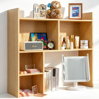 deli Desktop Shelf, Desk Hutch with 5 Shelves for Computer Desk, White