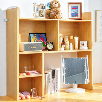 deli Desktop Shelf, Desk Hutch with 5 Shelves for Computer Desk, White