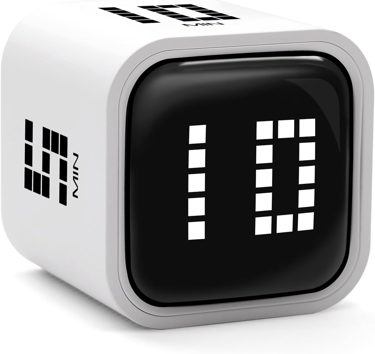 Rotating Productivity Cube Timer, 5/25/10/50 Min Presets, Wood Grain