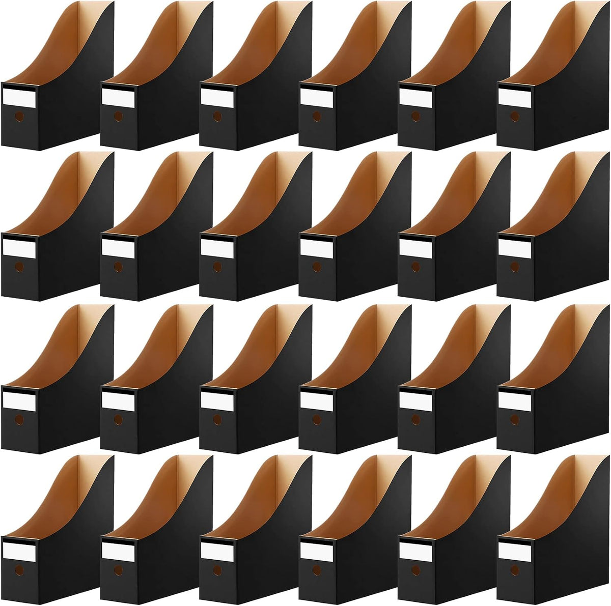 24 Pcs Magazine Files Cardboard Holders,Classic,Black