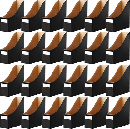 24 Pcs Magazine Files Cardboard Holders,Classic,Black