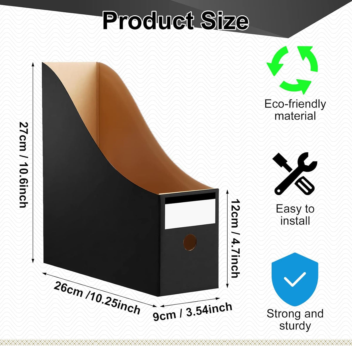 24 Pcs Magazine Files Cardboard Holders,Classic,Black