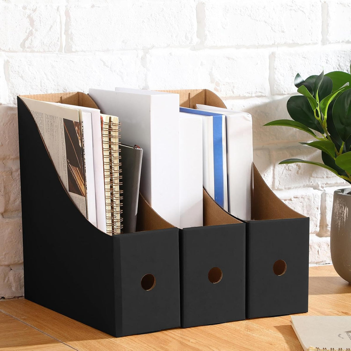 24 Pcs Magazine Files Cardboard Holders,Classic,Black