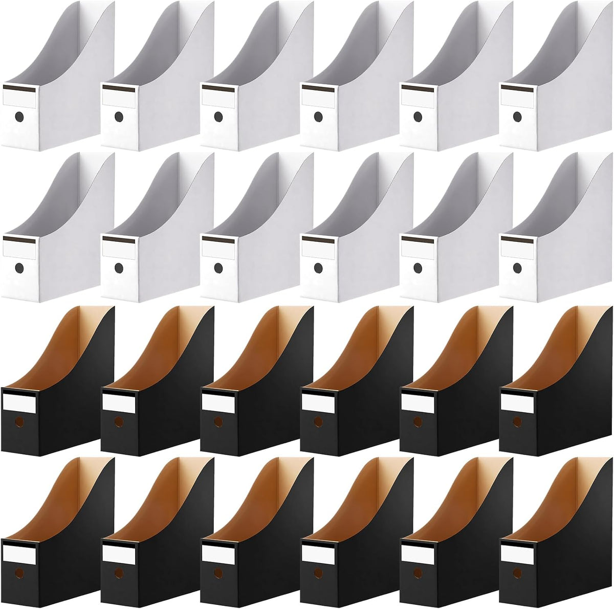 24 Pcs Magazine Files Cardboard Holders,Classic,Black