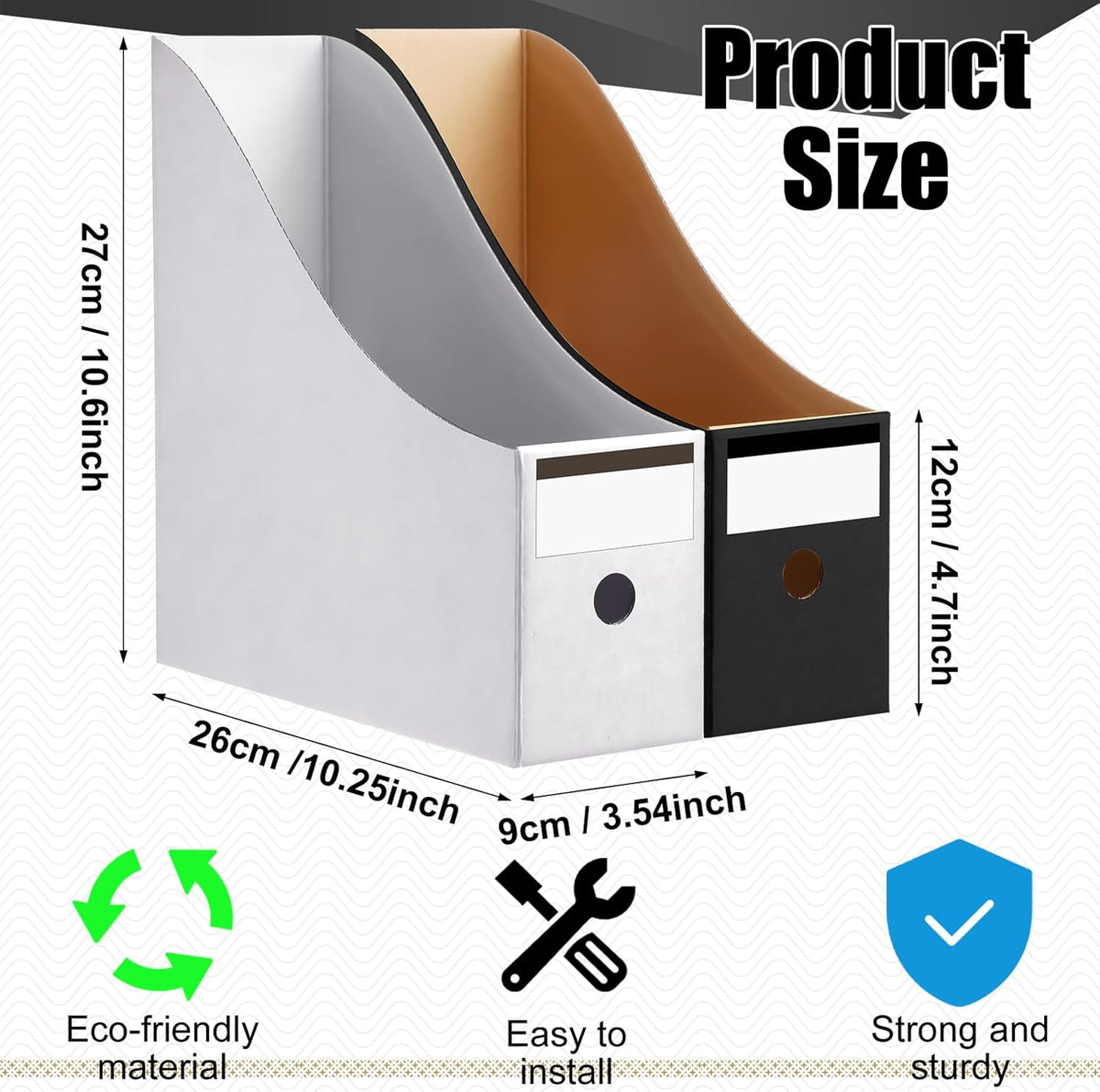 24 Pcs Magazine Files Cardboard Holders,Classic,Black