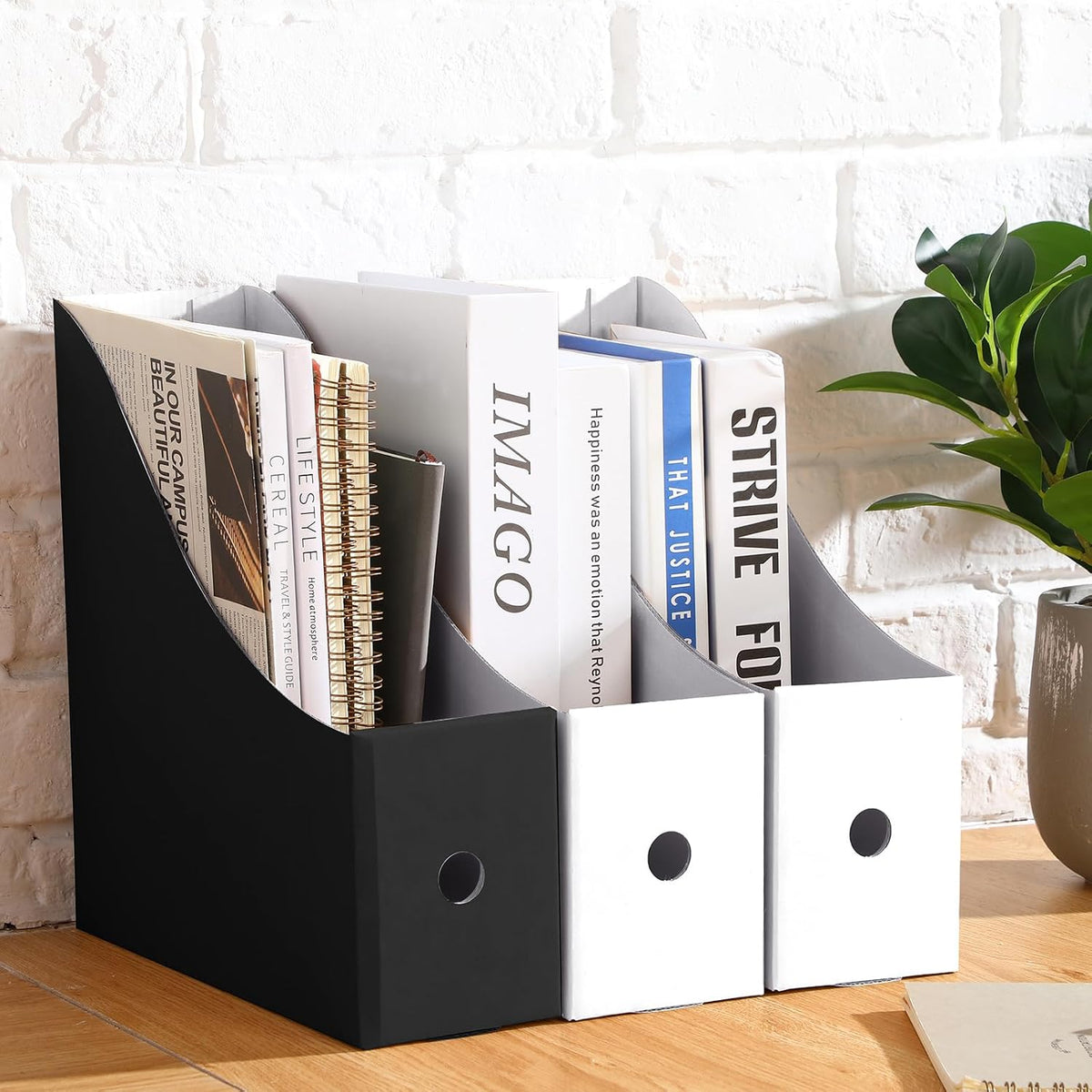 24 Pcs Magazine Files Cardboard Holders,Classic,Black