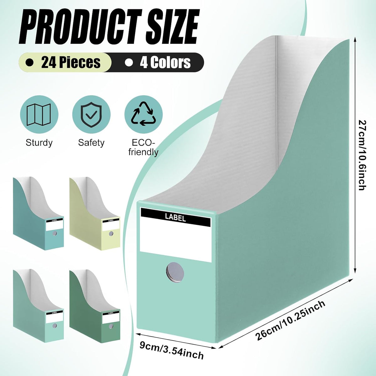 24 Pcs Magazine Files Cardboard Holders,Classic,Black