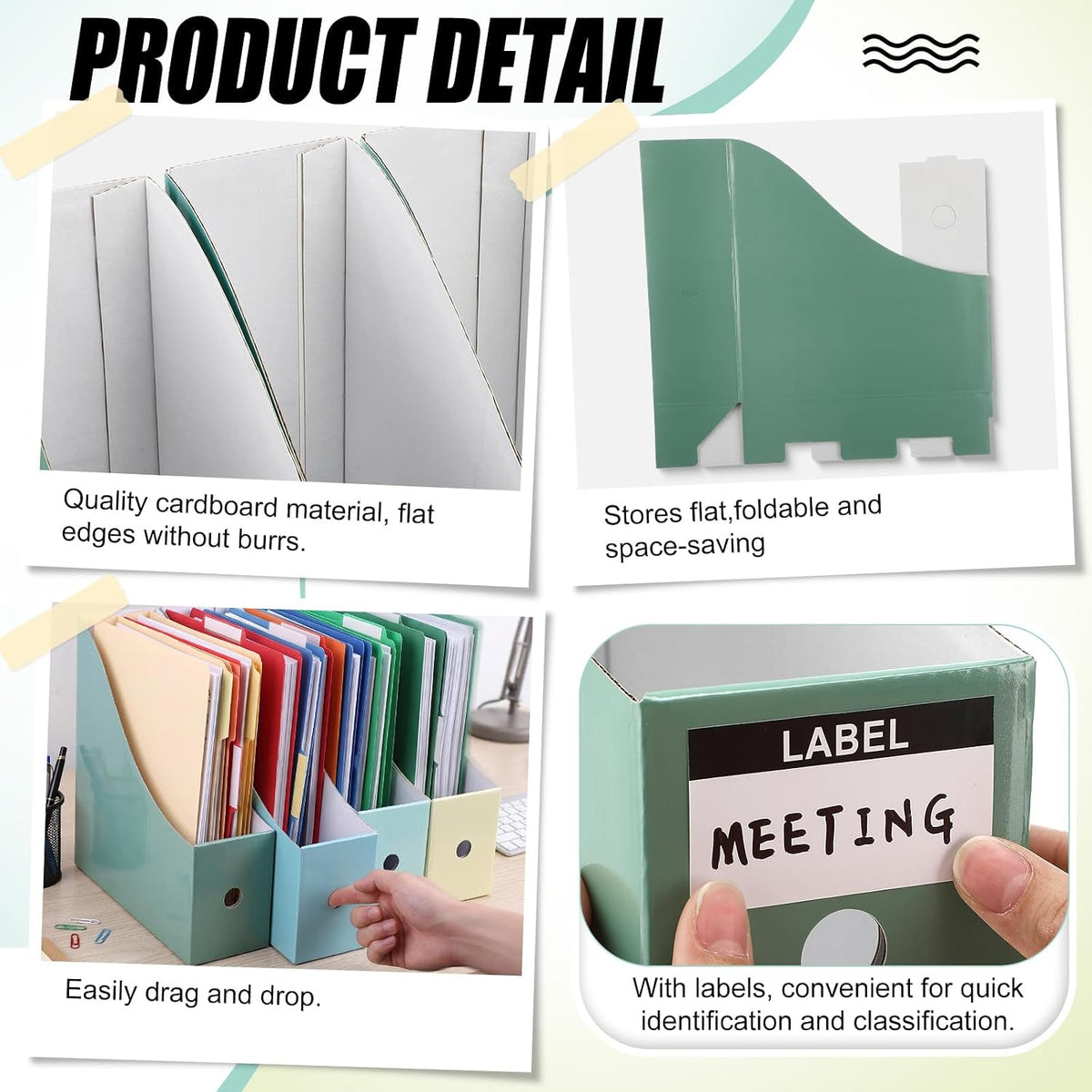 24 Pcs Magazine Files Cardboard Holders,Classic,Black