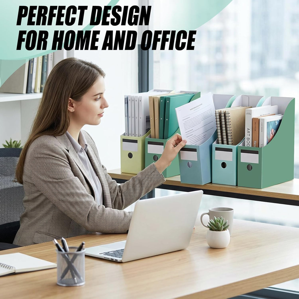 24 Pcs Magazine Files Cardboard Holders,Classic,Black