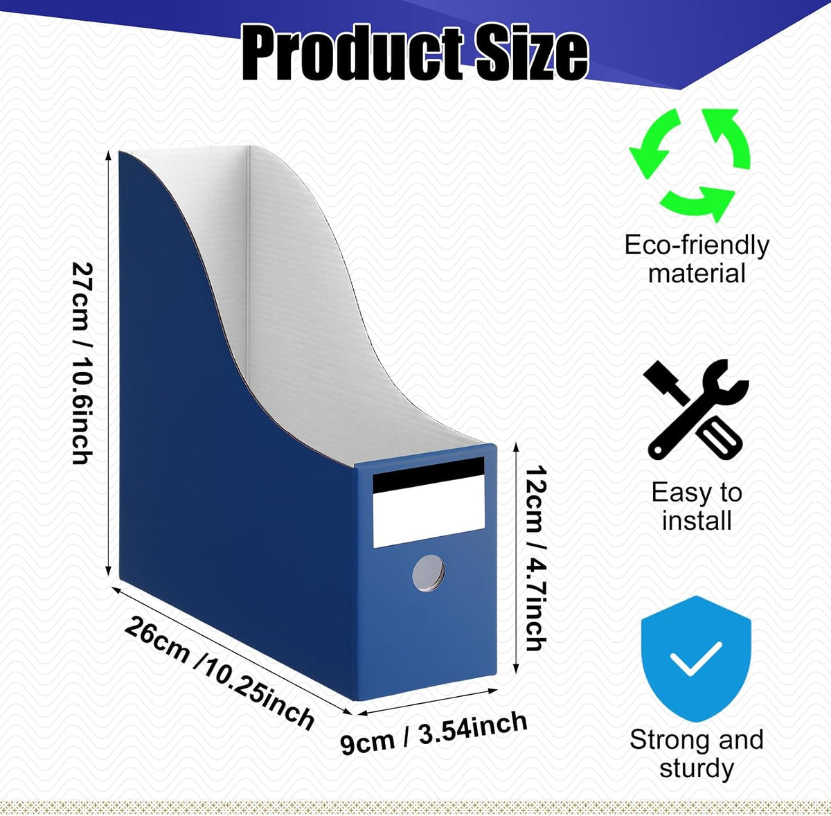 24 Pcs Magazine Files Cardboard Holders,Classic,Black