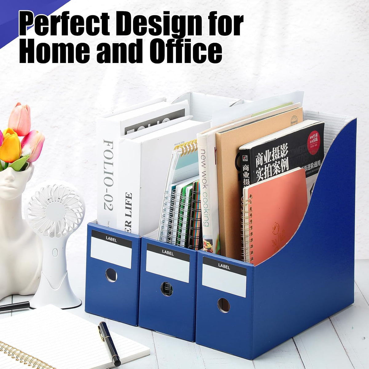 24 Pcs Magazine Files Cardboard Holders,Classic,Black