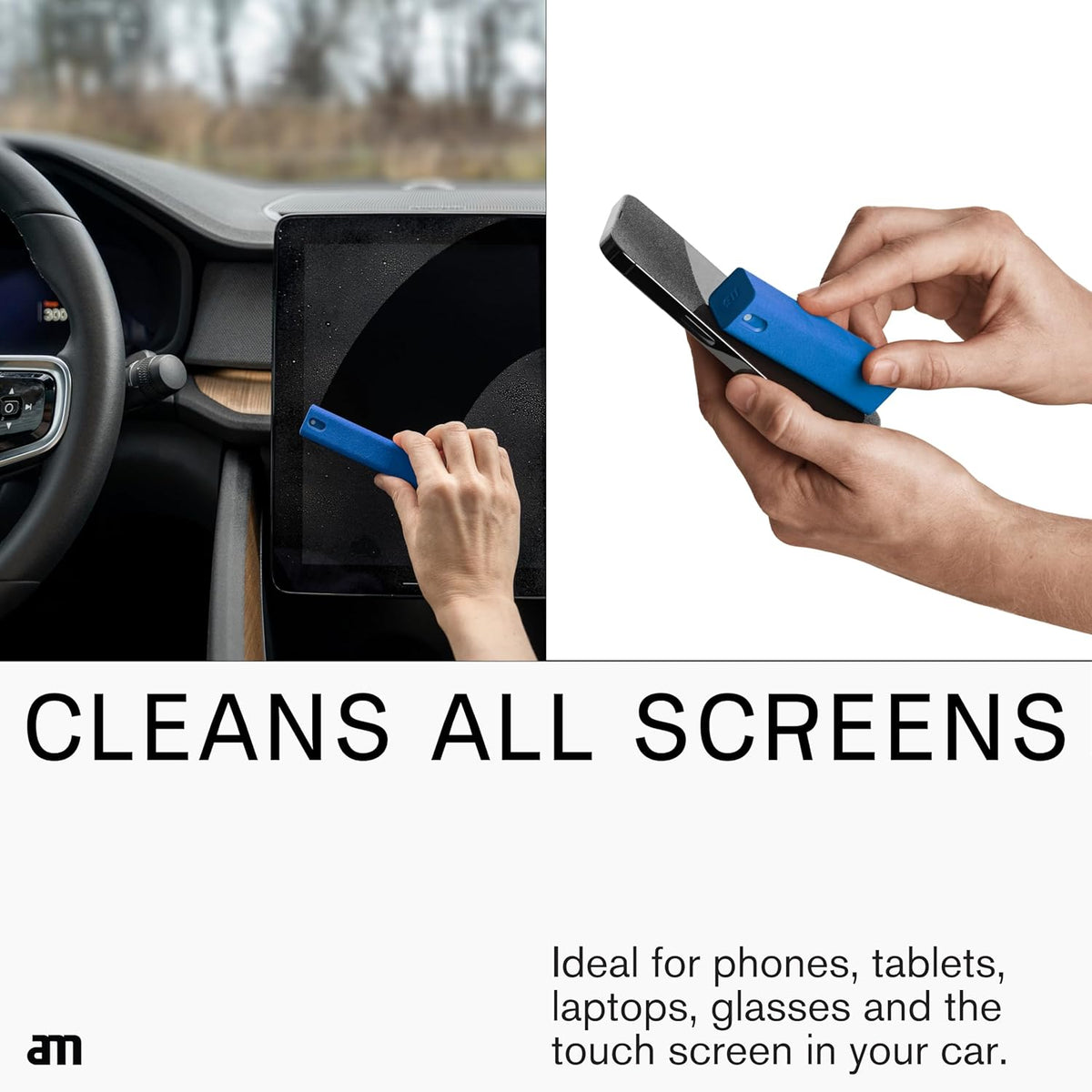 am Mist Screen Cleaner Spray with Microfiber Cloth – Alcohol-Free Pink