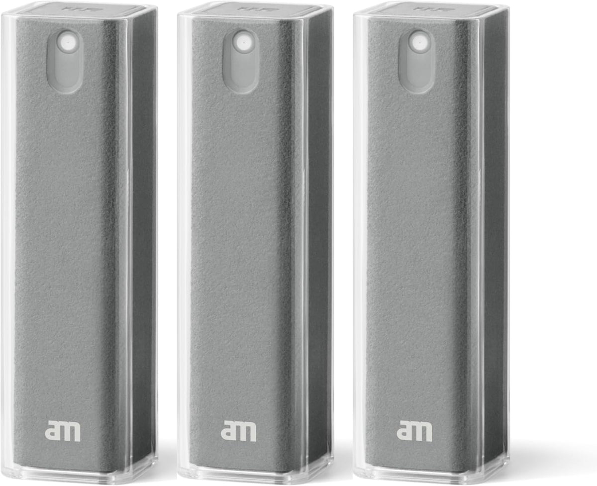 am Mist Screen Cleaner Spray with Microfiber Cloth – Alcohol-Free Pink