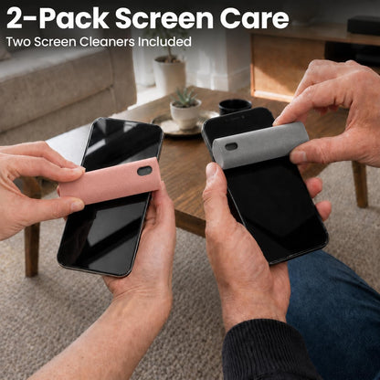 Car Screen Cleaner Spray and Wipe -2-in-1 iPad Accesories Laptop screen cleaner, New Car Essentials - Touchscreen Cleaner for tesla, Laptop, Computer, MacBook and More - 2 Pack (Grey & Rose Gold)