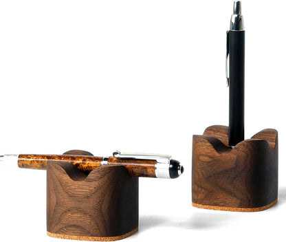 Handmade Walnut Wood Pen Holder – Desk Organizer for Office & Home | Minimalist Wooden Pencil/Tool Holder | Gift Desk Supplies