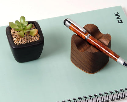 Handmade Walnut Wood Pen Holder – Desk Organizer for Office & Home | Minimalist Wooden Pencil/Tool Holder | Gift Desk Supplies