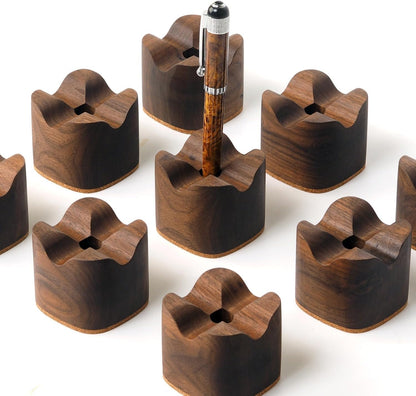 Handmade Walnut Wood Pen Holder – Desk Organizer for Office & Home | Minimalist Wooden Pencil/Tool Holder | Gift Desk Supplies