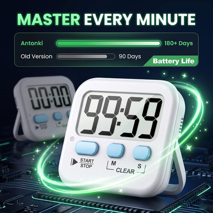 2 Pack Digital Timer for Kids Classroom Kitchen Timers for Cooking