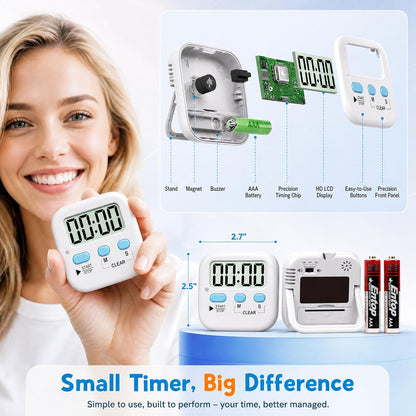 2 Pack Digital Timer for Kids Classroom Kitchen Timers for Cooking