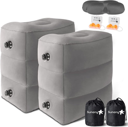 Inflatable Foot Rest Pillow for Travel, Kids/Adults Airplane Travel Pillow-Adjustable Height for Kids to Sleep While Traveling,Suitable for Airplane, Office, Home, Cars and Any Travel