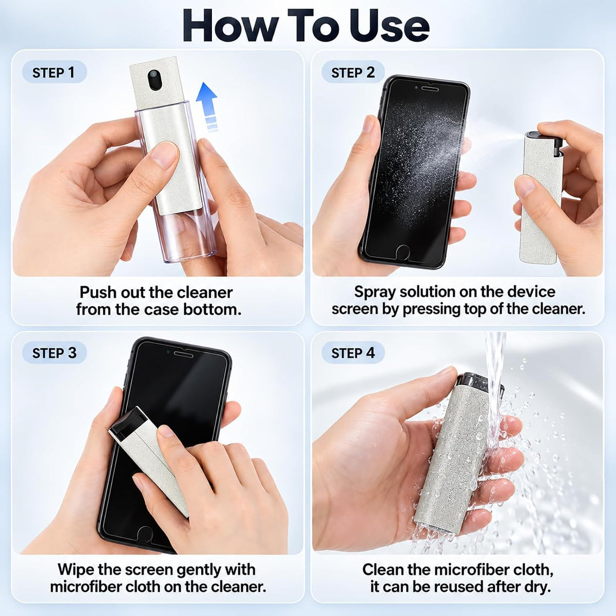Car Screen Cleaner Spray for Phone iPad Laptop Car Display - Cream