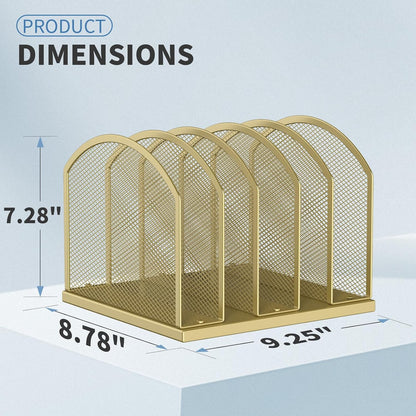 5-Section Vertical Desktop Organizer, 5-Section Mesh File Folder Stand Sorter for Office Home Classroom Organization