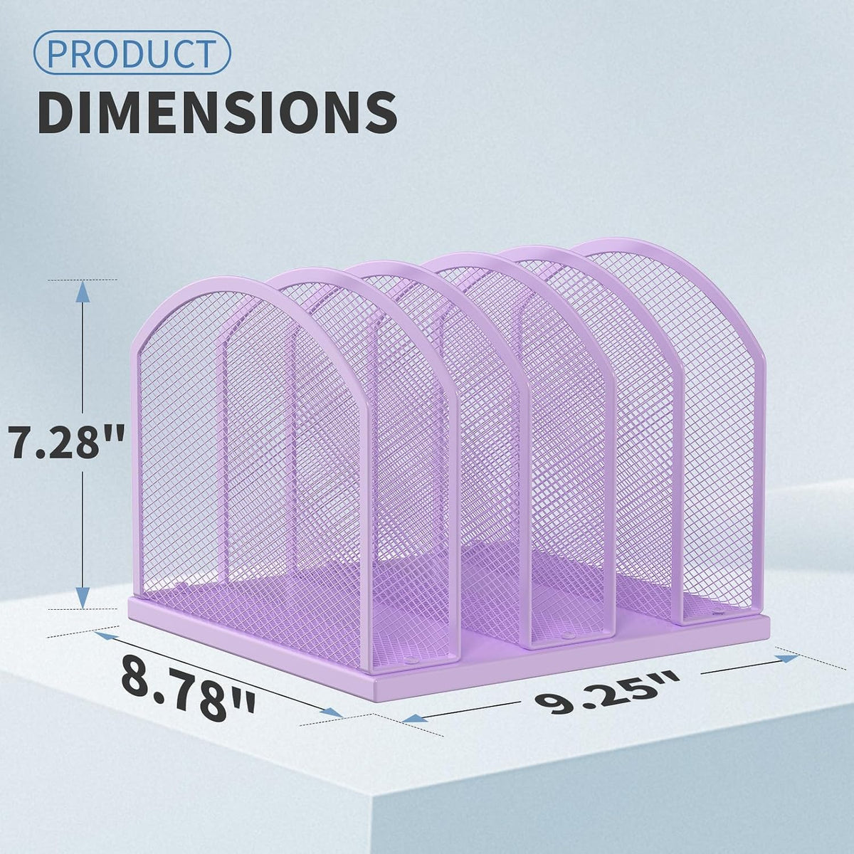 5-Section Vertical Desktop Organizer, 5-Section Mesh File Folder Stand Sorter for Office Home Classroom Organization