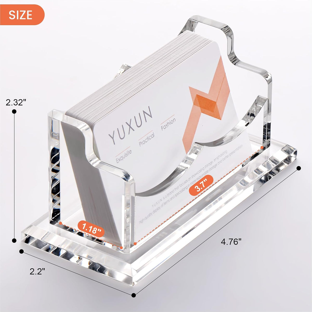 YUXUN Business Card Holder Display for Desk, Clear Acrylic Cards Organizer 3 Tier 3 Slots, Business Card Stand for Women Men, Multiple Business Card Display for Exhibition, Home, Office