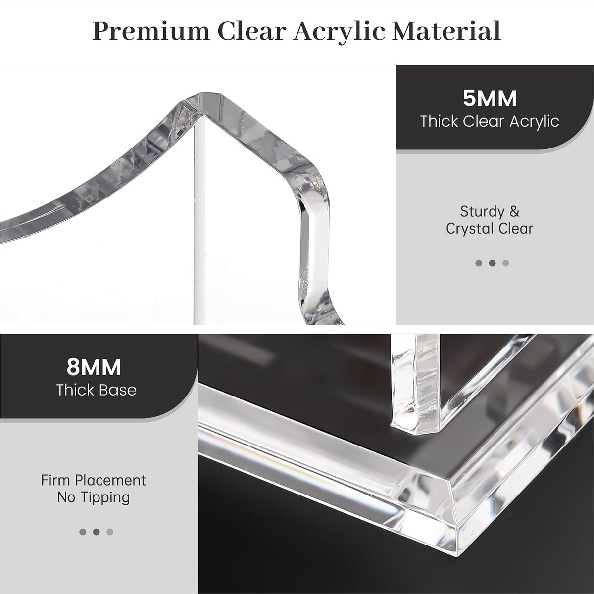 YUXUN Business Card Holder Display for Desk, Clear Acrylic Cards Organizer 3 Tier 3 Slots, Business Card Stand for Women Men, Multiple Business Card Display for Exhibition, Home, Office