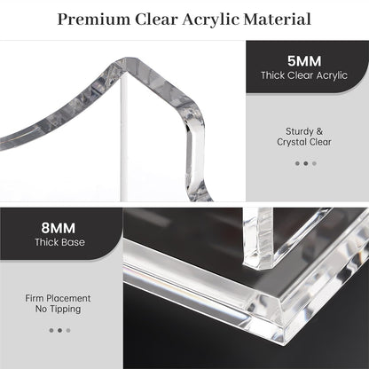 YUXUN Business Card Holder Display for Desk, Clear Acrylic Cards Organizer 3 Tier 3 Slots, Business Card Stand for Women Men, Multiple Business Card Display for Exhibition, Home, Office