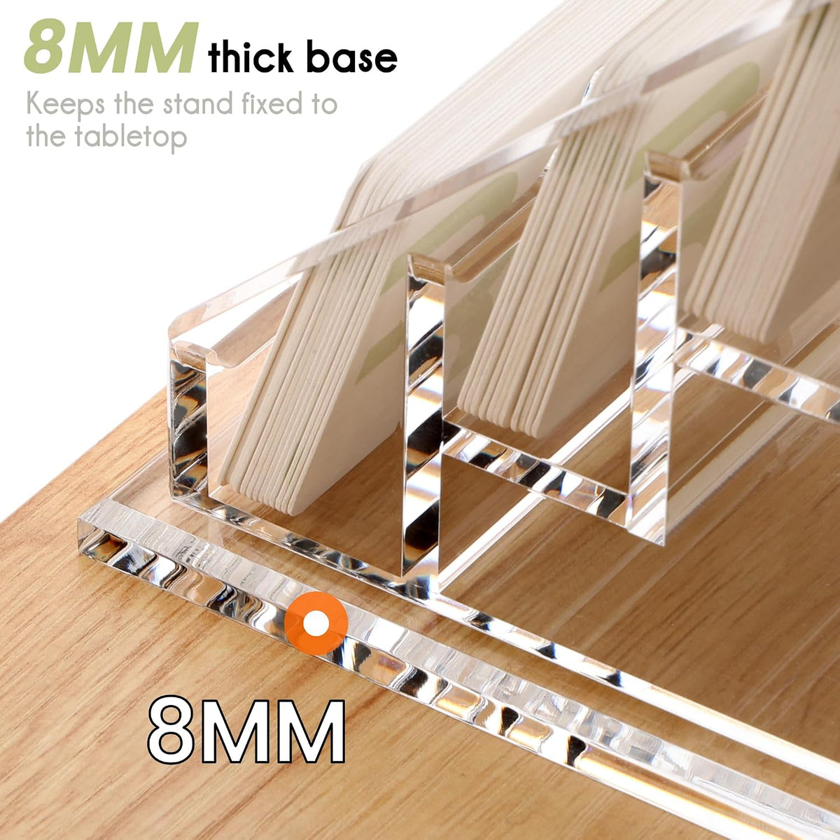 YUXUN Business Card Holder Display for Desk, Clear Acrylic Cards Organizer 3 Tier 3 Slots, Business Card Stand for Women Men, Multiple Business Card Display for Exhibition, Home, Office