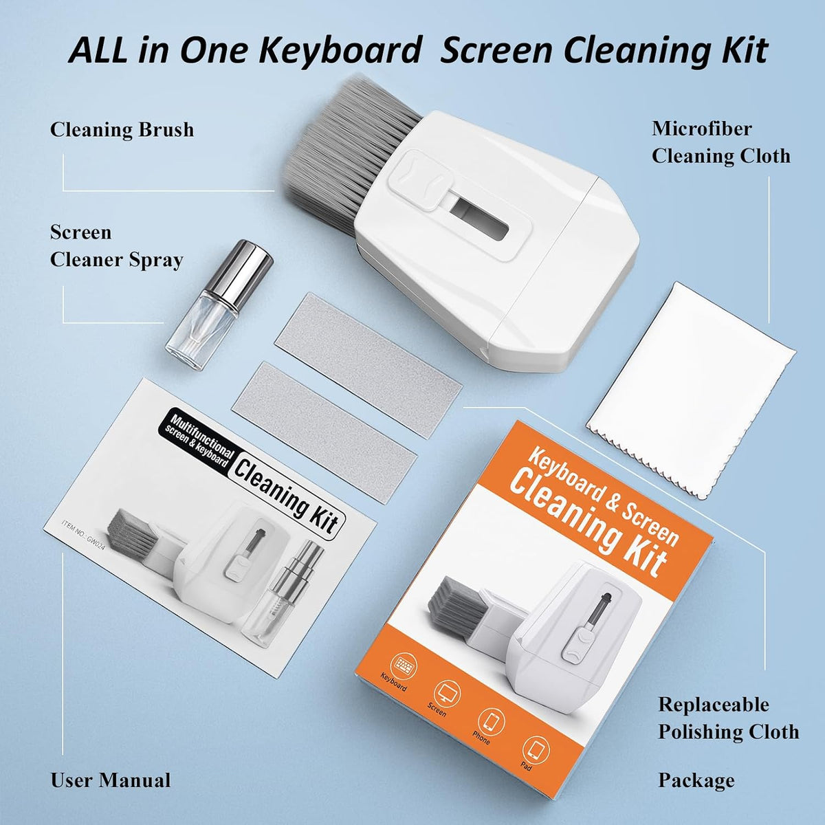 Keyboard Cleaner Brush, Portable for Laptop, Electronics, Home Office Use