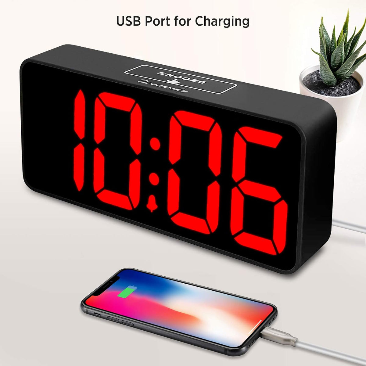 Large Digital Alarm Clock Big Number for Seniors/Visually Impaired