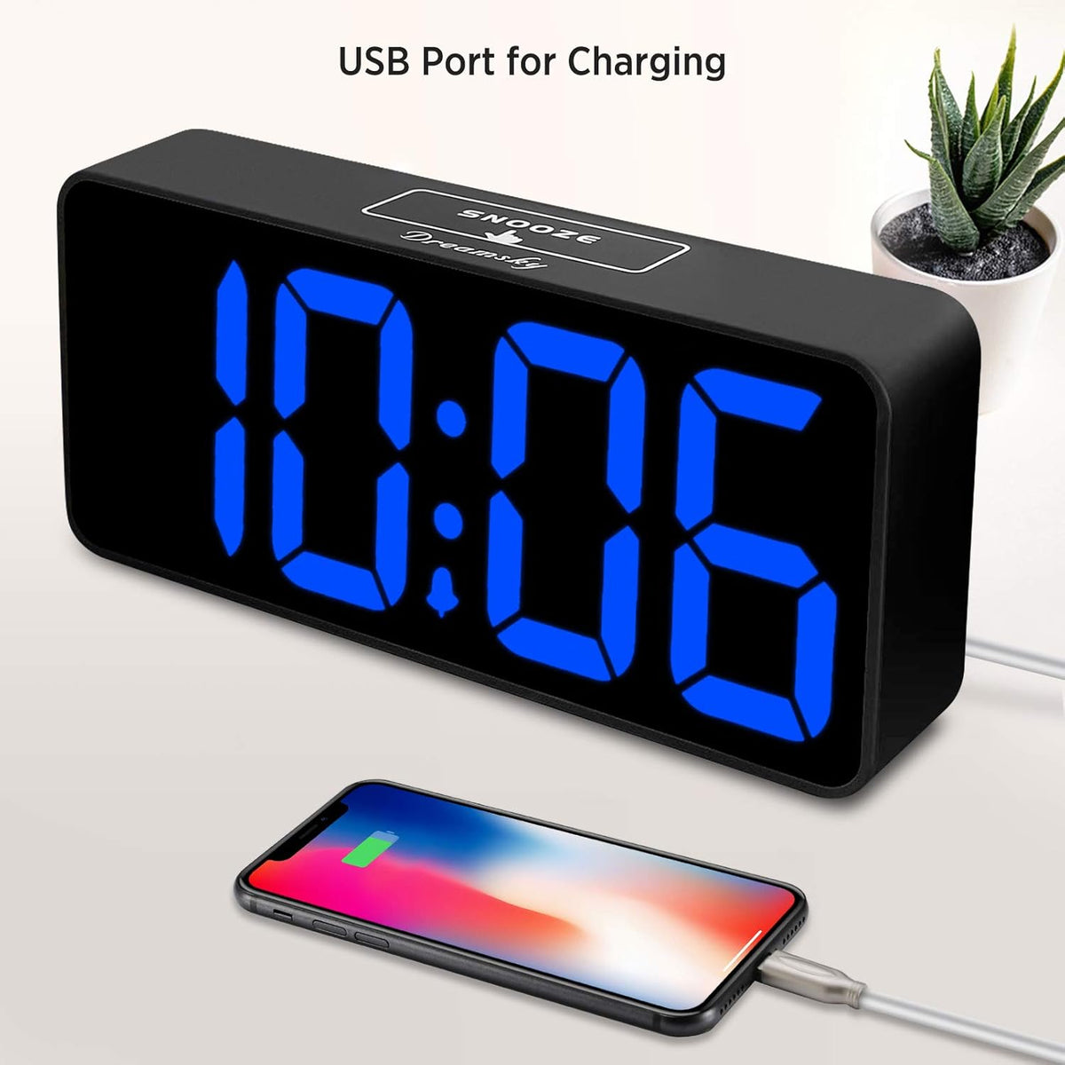 Large Digital Alarm Clock Big Number for Seniors/Visually Impaired