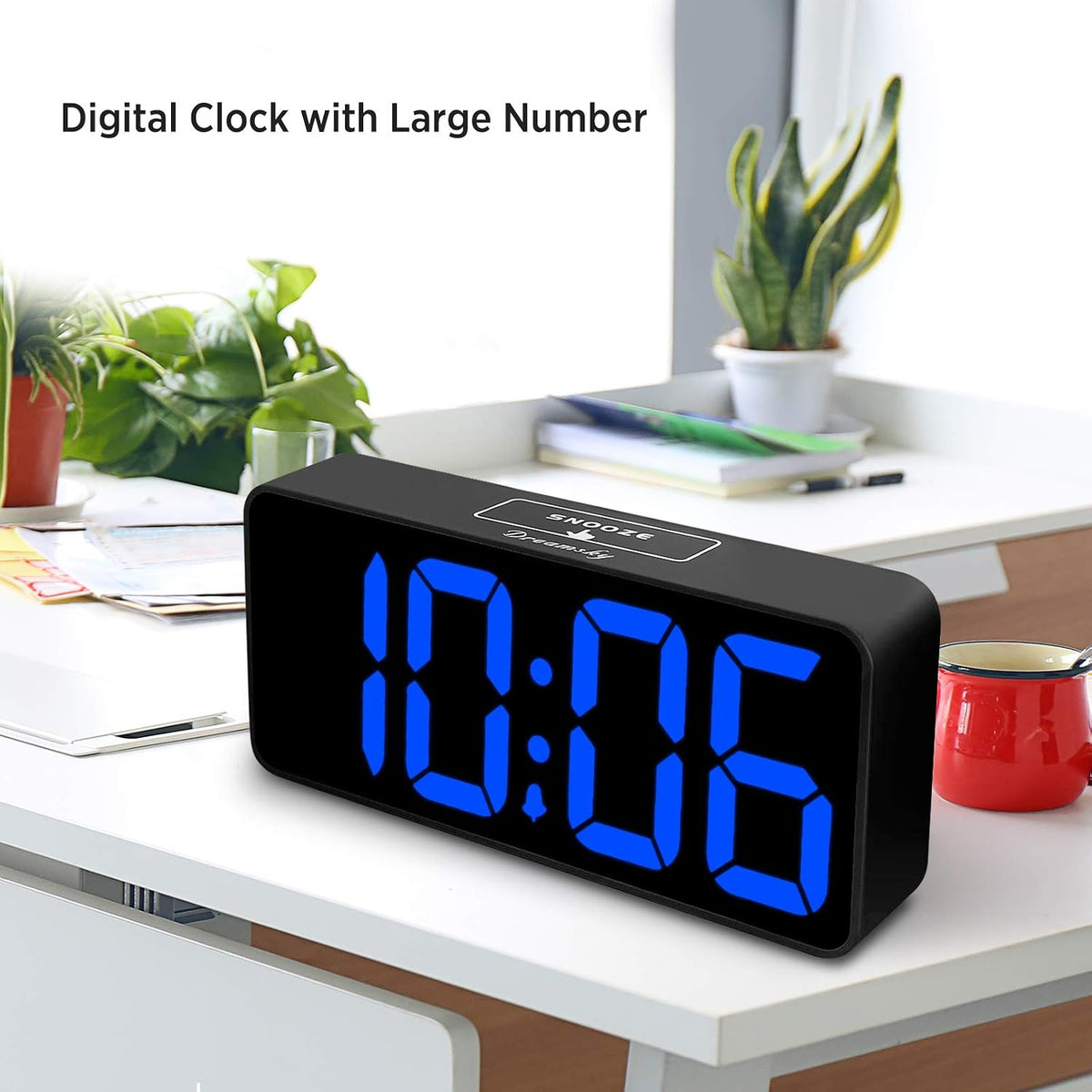 Large Digital Alarm Clock Big Number for Seniors/Visually Impaired