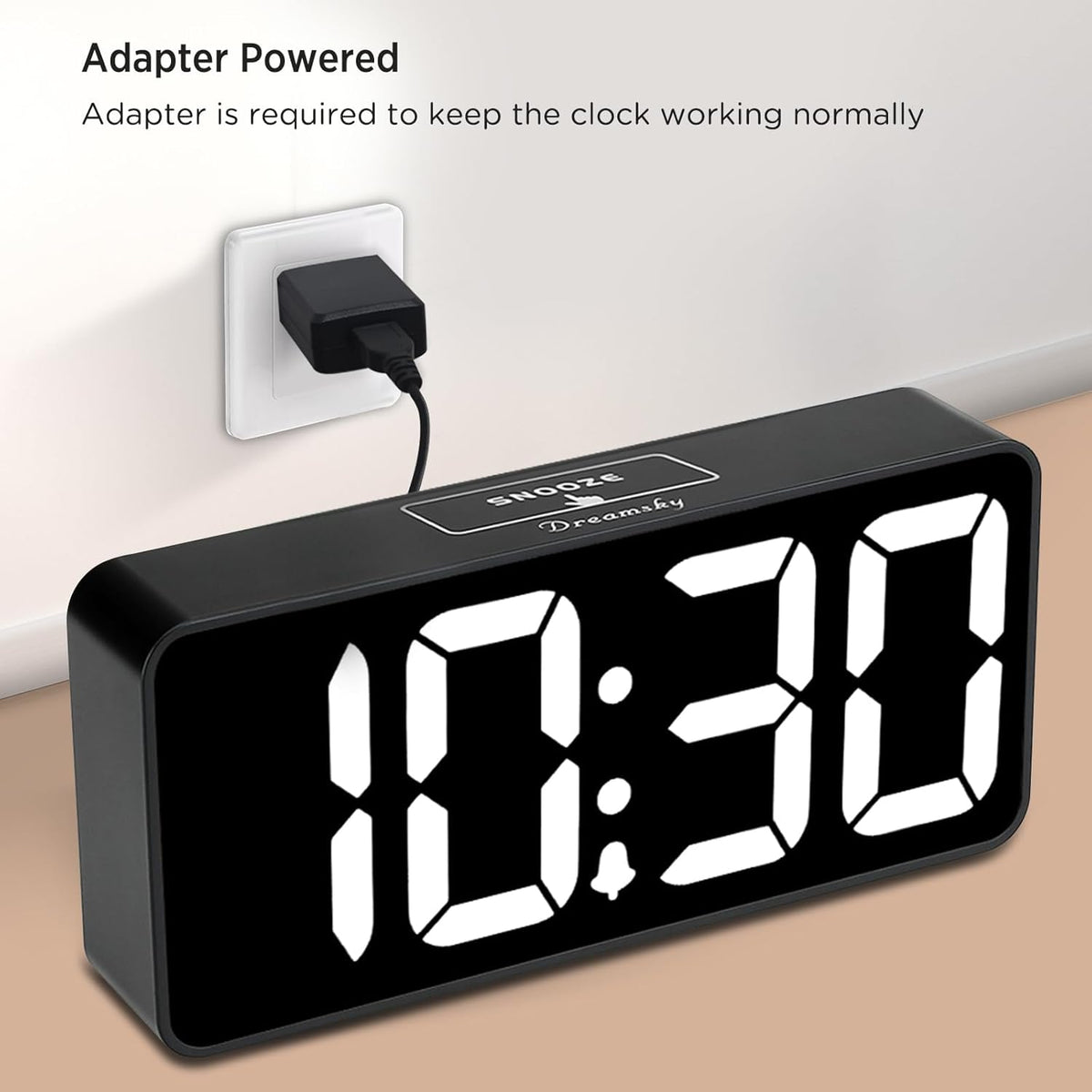 Large Digital Alarm Clock Big Number for Seniors/Visually Impaired