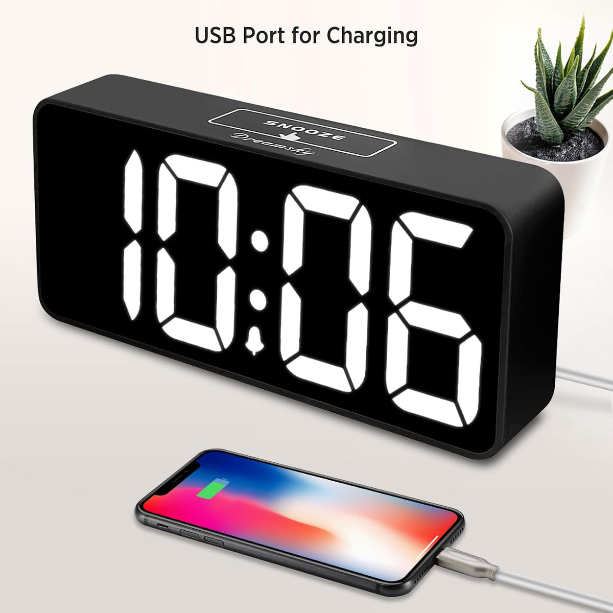 Large Digital Alarm Clock Big Number for Seniors/Visually Impaired