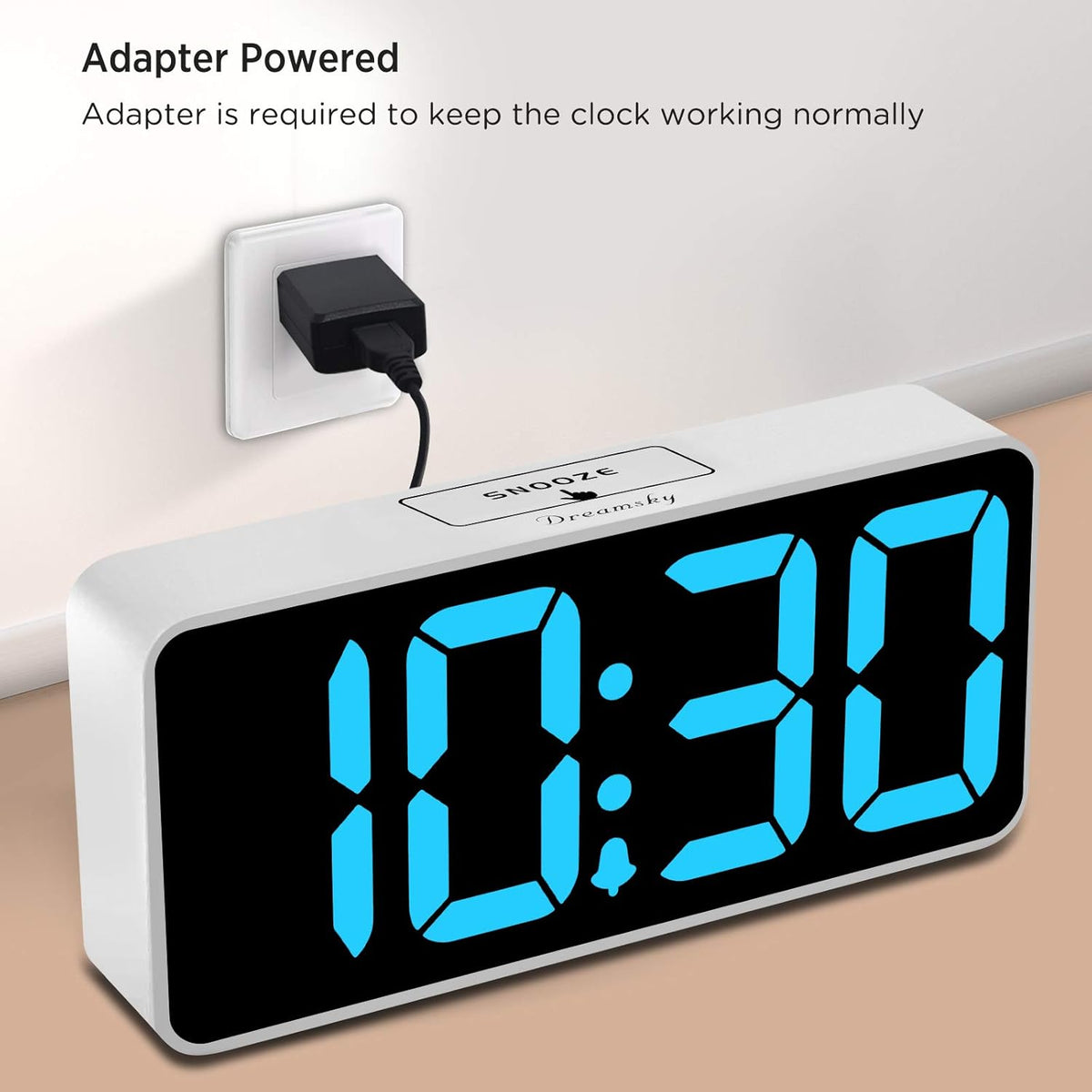 Large Digital Alarm Clock Big Number for Seniors/Visually Impaired