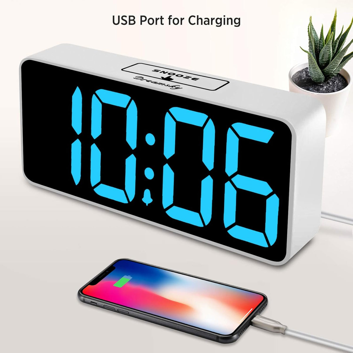 Large Digital Alarm Clock Big Number for Seniors/Visually Impaired