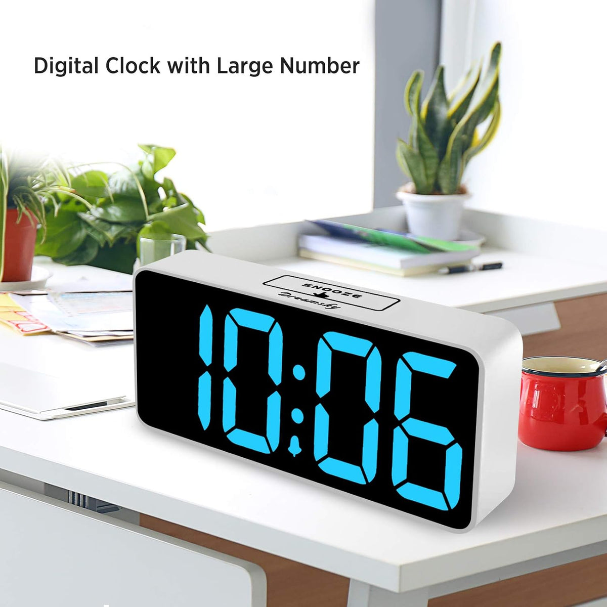 Large Digital Alarm Clock Big Number for Seniors/Visually Impaired