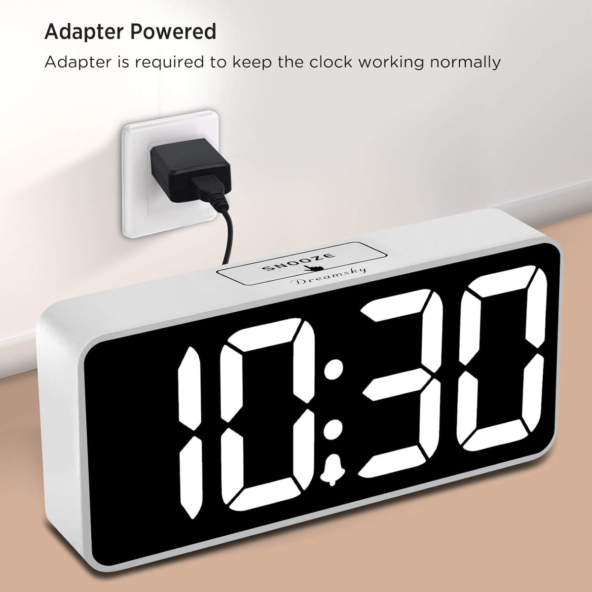 Large Digital Alarm Clock Big Number for Seniors/Visually Impaired