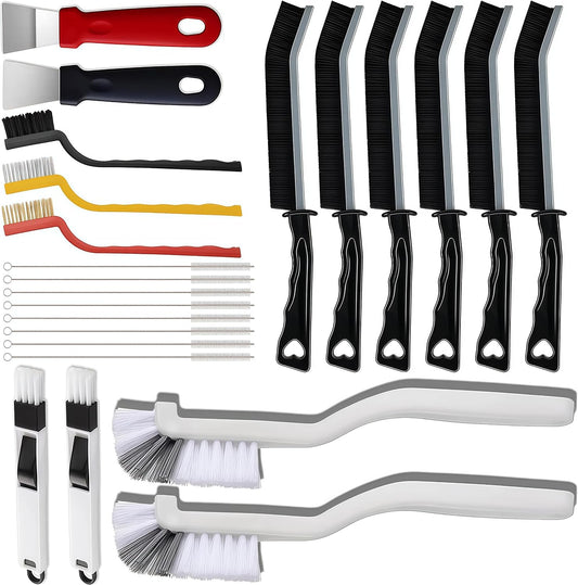 23Pcs Crevice Cleaning Brush Set, Hard Bristle Scrub Brushes Tools for Gaps