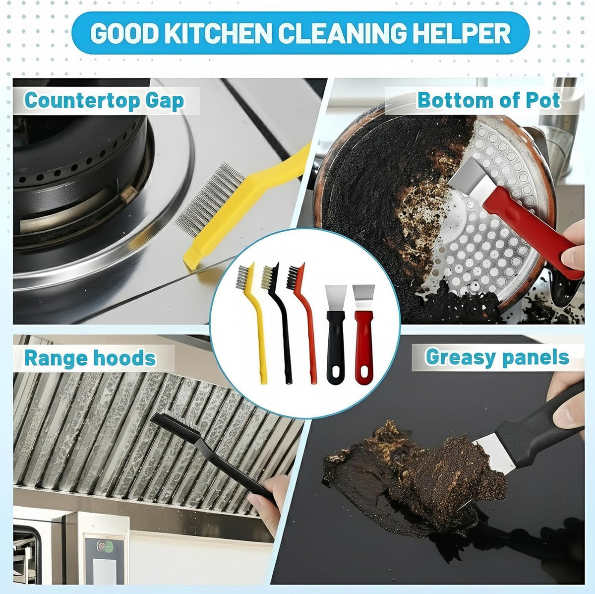 23Pcs Crevice Cleaning Brush Set, Hard Bristle Scrub Brushes Tools for Gaps