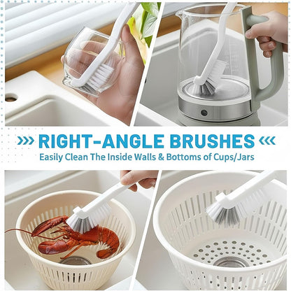 23Pcs Crevice Cleaning Brush Set, Hard Bristle Scrub Brushes Tools for Gaps