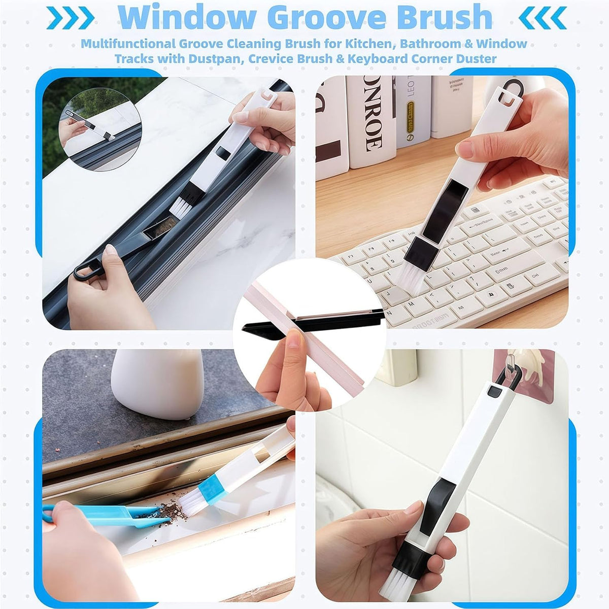 23Pcs Crevice Cleaning Brush Set, Hard Bristle Scrub Brushes Tools for Gaps