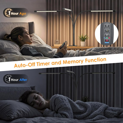 3-Head LED Desk Lamp with Clamp, Eye-Caring Clip on Lights